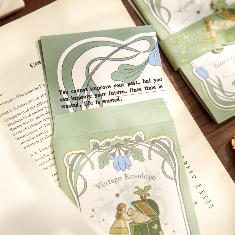 Cartas de papel de primera vida juego de sobres de papel retro serie de poemas sin fin original literatura y arte de alta calidad papel de carta cubierta de sobre