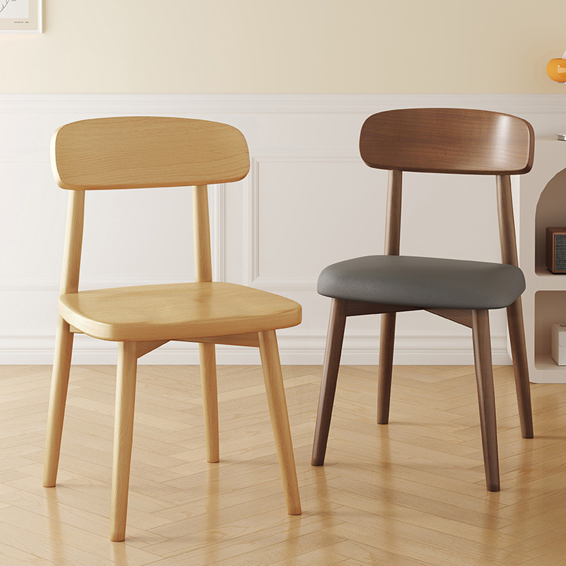 Solid wood chair dining table chair home light luxury high-end leisure backrest stool living room dining new Chinese style tea table chair