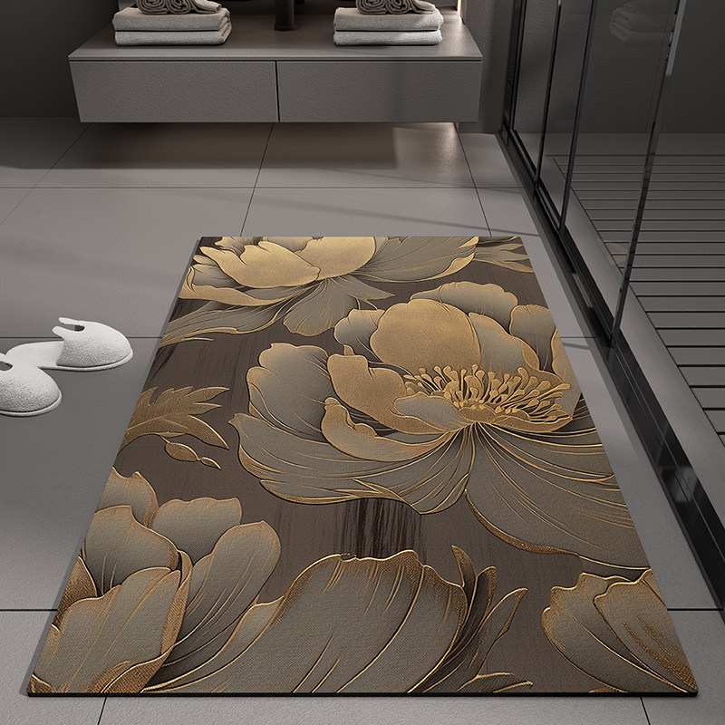 Flower-style americano transfronterizo esterilla de barro de algas esterilla de piso de baño puerta de absorción de agua esterilla de baño anti-deslizante esterilla de baño anti-sucio