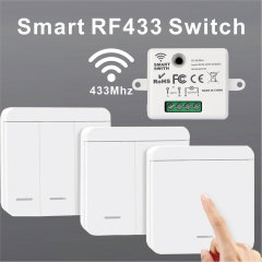 遥控开关免布线随意贴86型RF433无线面板智能双控电灯翘 板开关
