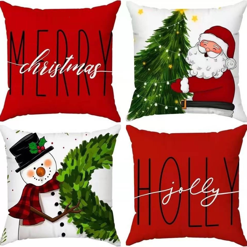 Navidad almohada cubierta de decoración para el hogar almohada de la sala de estar sofá cojín cubierta de dormitorio almohada de cabeza fábrica al por mayor