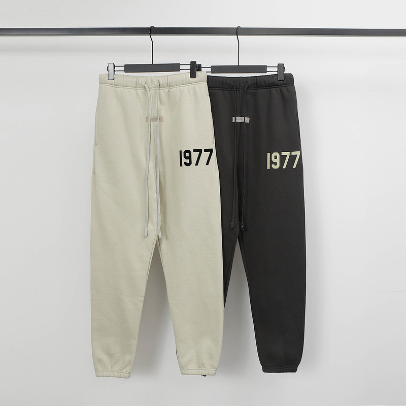 Essentials Flocked 1977 Leggings Warm Sports Pants Fog Men's and Women's Casual Loose Velvet Pants Essentials Flocked 1977 Leggings Warm Sports Pants Fog Men's and Women's Casual Loose Velvet Pants