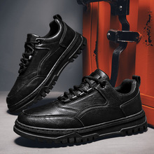 秋冬时尚男士休闲皮鞋商务男鞋防水厨房板鞋工装户外徒步马丁潮鞋