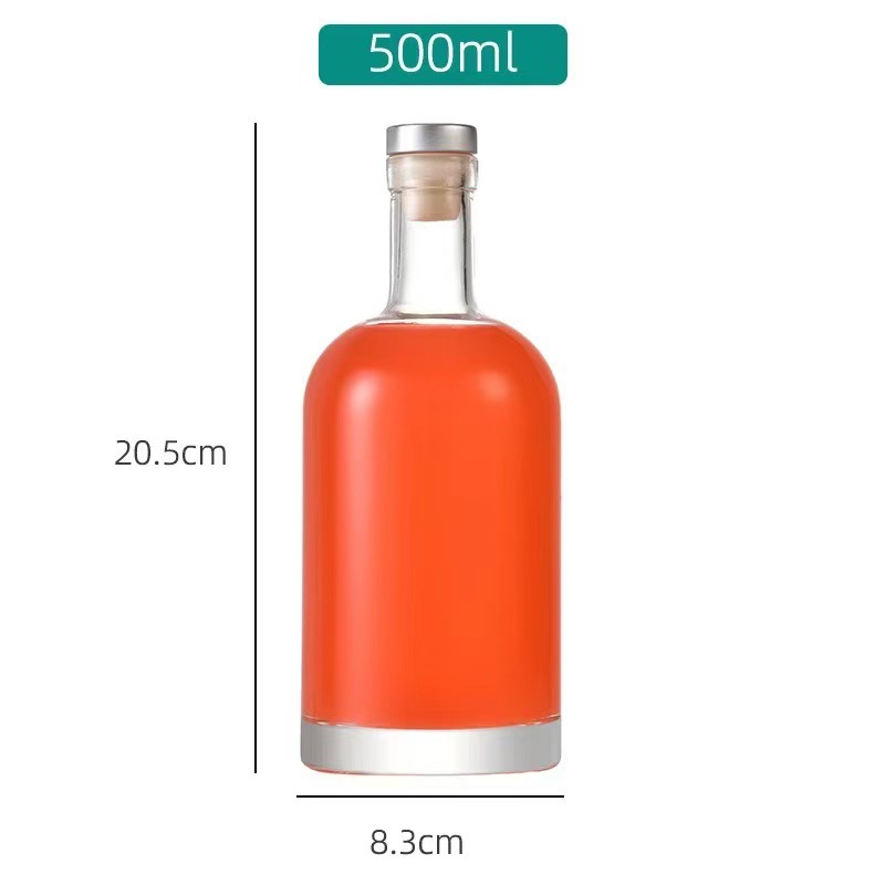 Botella vacía de vodka botella vacía de vino de fruta corporativa privada personalizada botella de vidrio blanco cristalino especial para banquete soporte personalizado