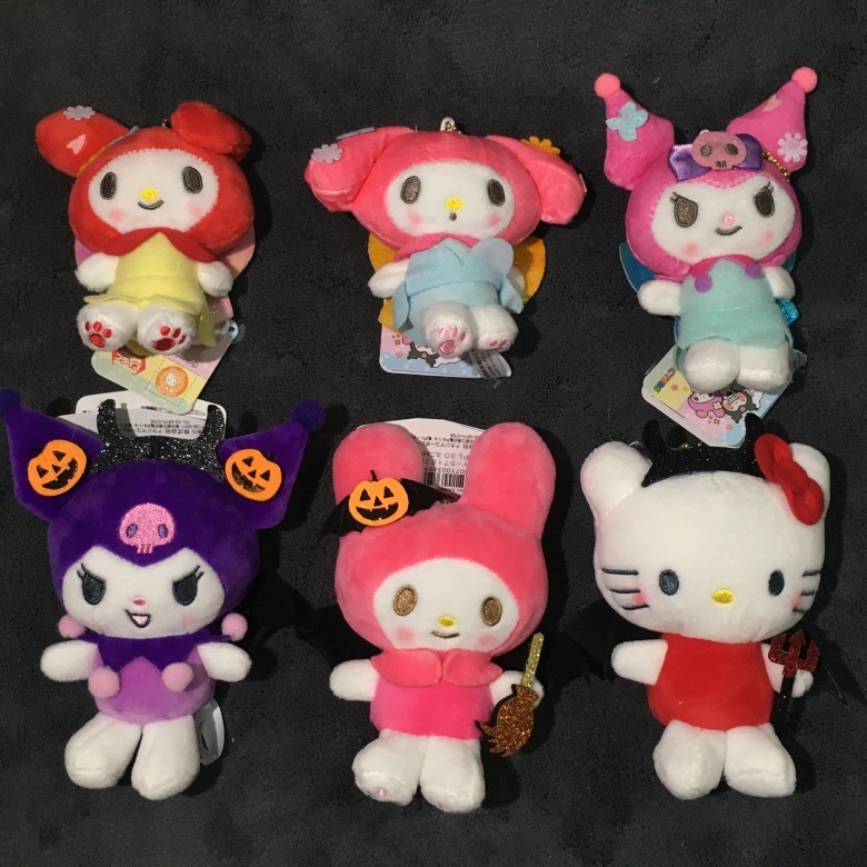 Halloween Flower Fairy, Bee, Mermaid, Kuromi, Devil, My Melody Plush Doll Bead Chain Pendant Halloween Flower Fairy, Bee, Mermaid, Kuromi, Devil, My Melody Plush Doll Bead Chain Pendant