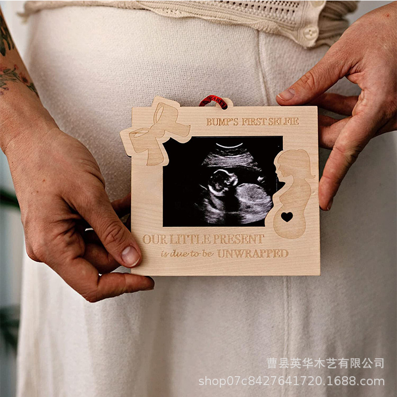 Ultrasonic photo frame commemorative decoration novice Mother B- ultrasound picture souvenir photo frame wooden crafts ultrasonic picture decoration