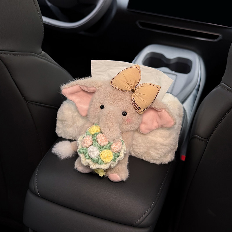 2026 New Model Car Tissue Box, Car-Mounted Hanging Tissue Bag, Headrest Tissue Box for Front and Rear Seats, Cute for Girls