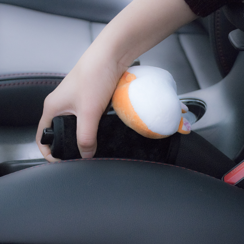 2#핸드브레이크 커버 - 코기 엉덩이 - 피부 친화적인 플러시 천 - 블랙