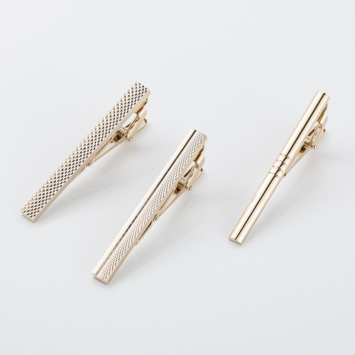 New gold-plated glossy floral fashionable tie clip, factory direct sale men's business formal tie clip