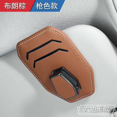 Sunglasses Storage Creative Bill Holder – Car Glasses Clip/Bill Clip - hexagon-dark-obsidian-brown-brown