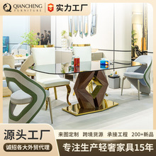 轻奢大理石餐桌家用高级感高端别墅2025设计师长方形西餐桌可定制