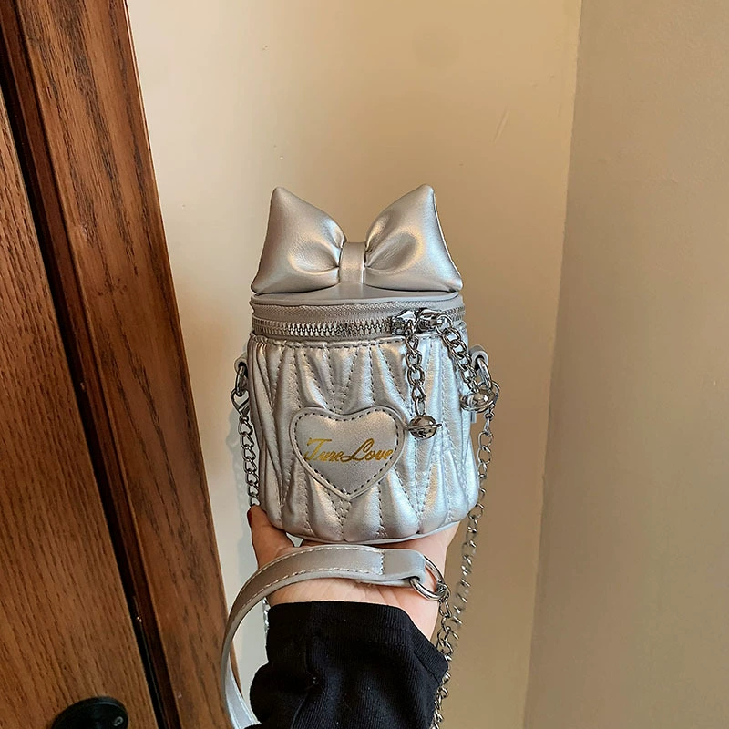 Small children's bag, shoulder bag with bow, lipstick, new collection, Chanel style