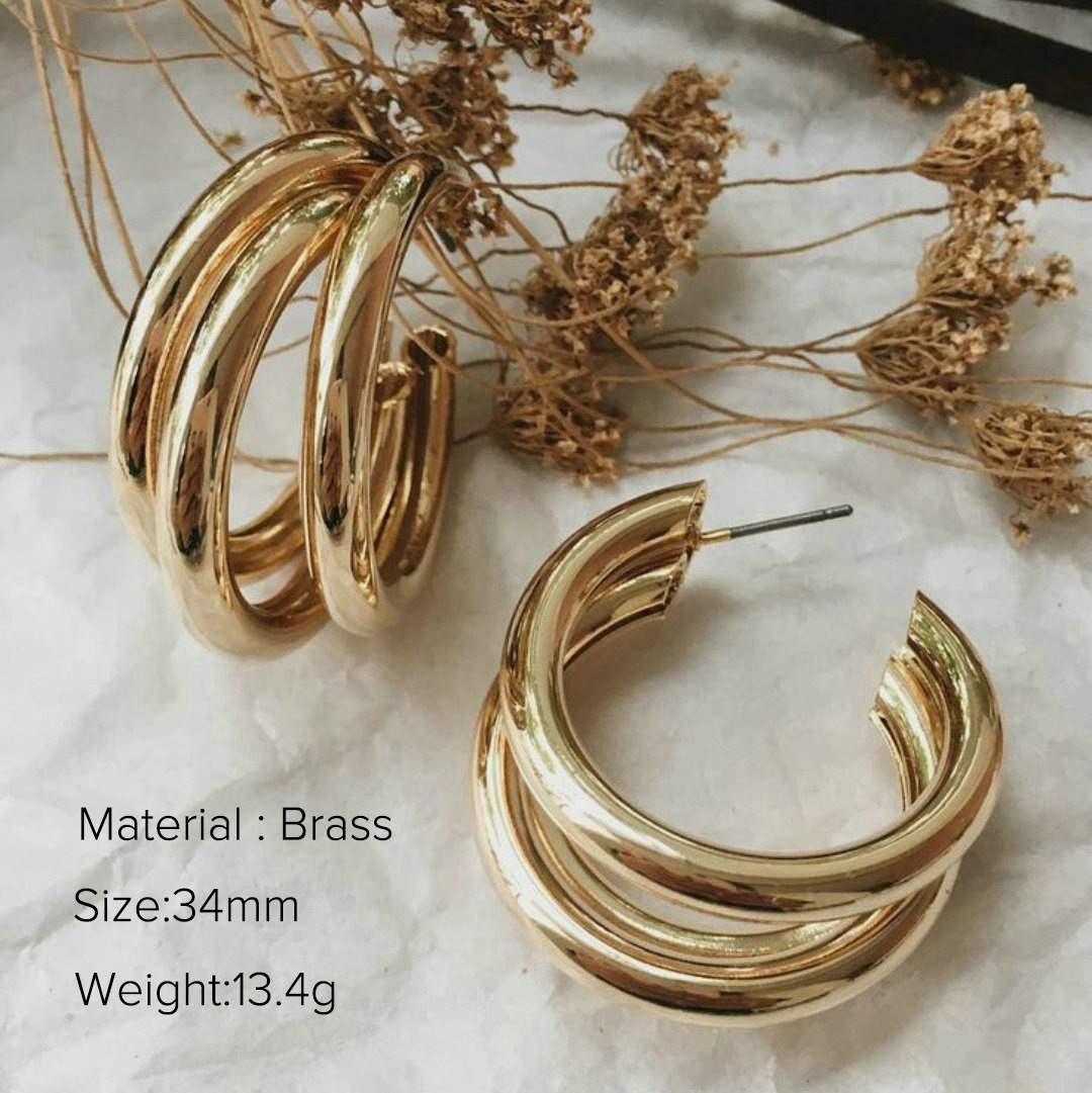 Nihaojewelry Wholesale Jewelry Simple Copper Gold-plated Geometric Earrings display picture 9