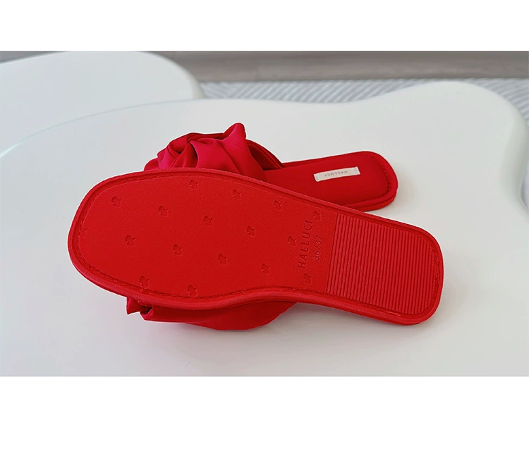 Галлюциногенные новые удобные домашние тапочки на низком каблуке с простым бантом, домашние бесшумный нескользящий тапочки для женщин