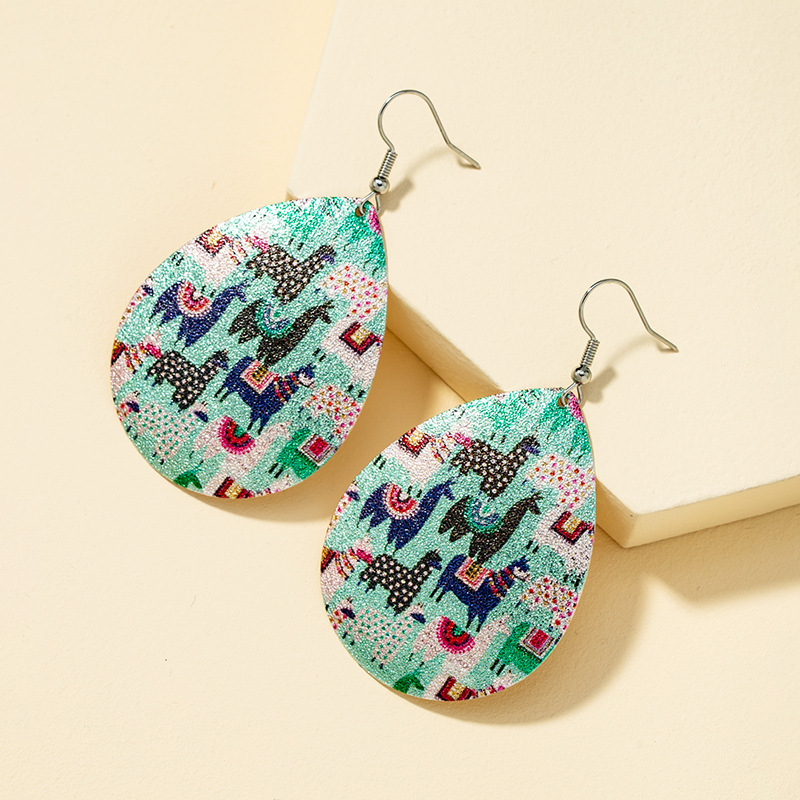 Retro Metal Printing Fashion Earrings display picture 5