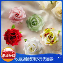 6厘米仿真玫瑰花头 水滴五角玫DIY手腕花礼盒装饰假花
