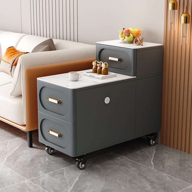 Gabinete lateral inteligente sofá recargable móvil Gabinete lateral de vidrio de salón Gabinete de té Esquina de mesas de cama domésticas