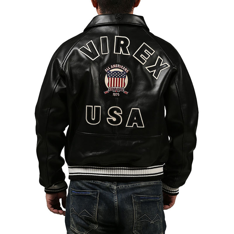 Más tamaño casual deportes chaqueta de vuelo de cuero hombres europeos y americanos solapa entrega chaqueta de cuero de piel de oveja