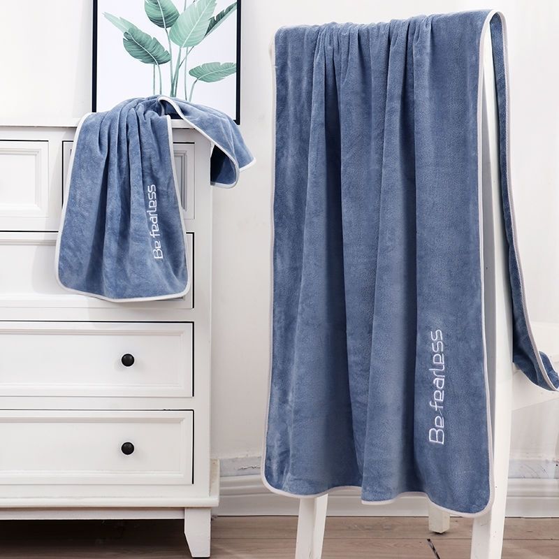 Large Bath Towel Absorbs Water and Does Not Shed Hair. High-End Bath Towel for Couples to Wrap Chest. Adult Coral Velvet Bath Towel for Men and Women
