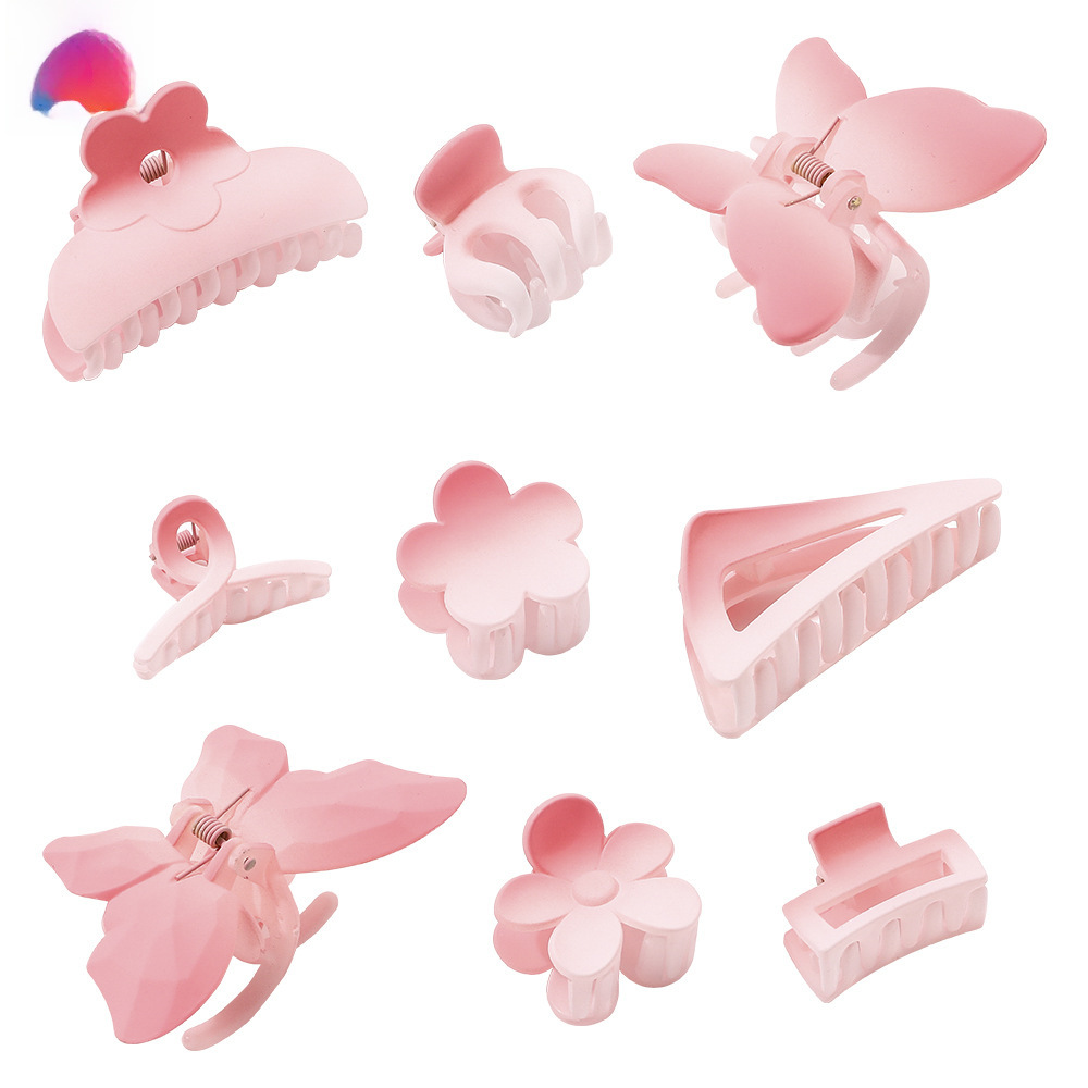 Qiyue határokon átnyúló színátmenetes hajtű matt fogócsat édes női cápacsat hajcsat hajkiegészítők nagykereskedelemben_voghion.com