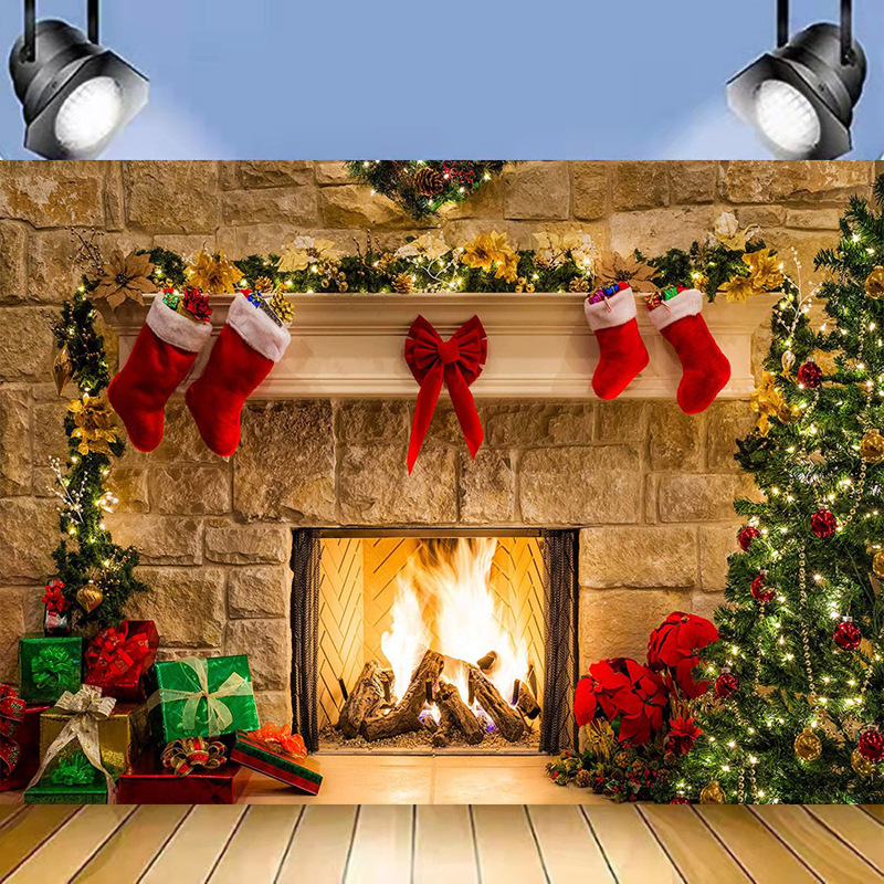 Amazon Christmas Fireplace Photography Background Cloth 5x3ft Foreign Trade Christmas Party Banner Decoration Photo Props Amazon Christmas Fireplace Photography Background Cloth 5x3ft Foreign Trade Christmas Party Banner Decoration Photo Props