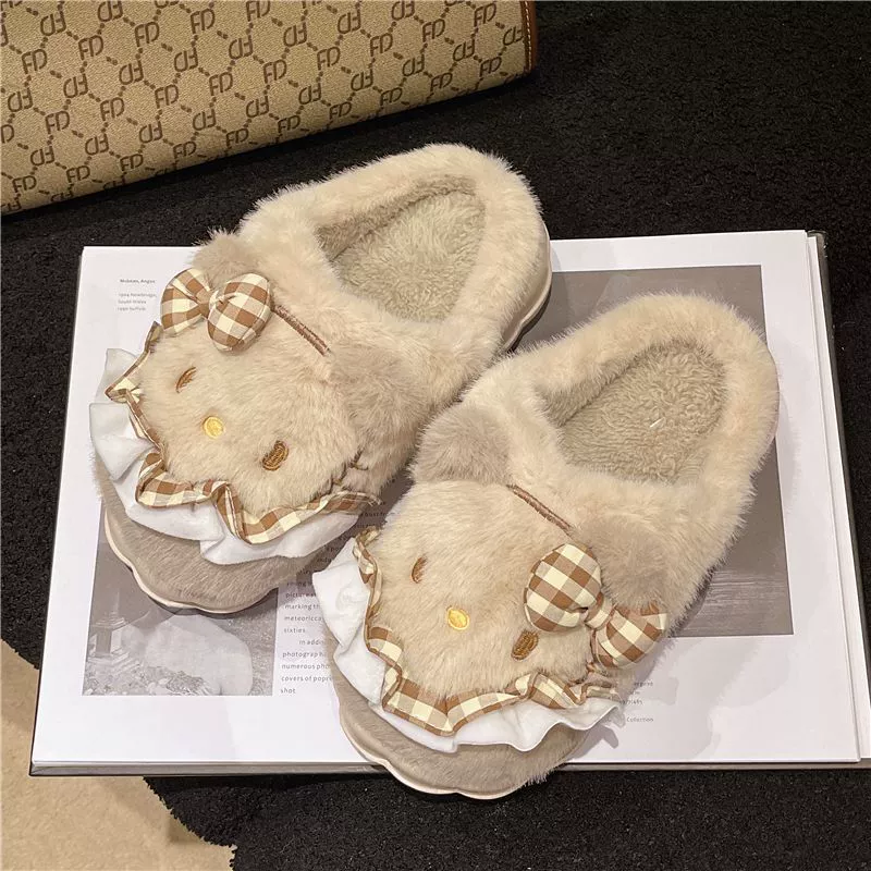 Hello Kitty, зимние тапочки, милые ботинки