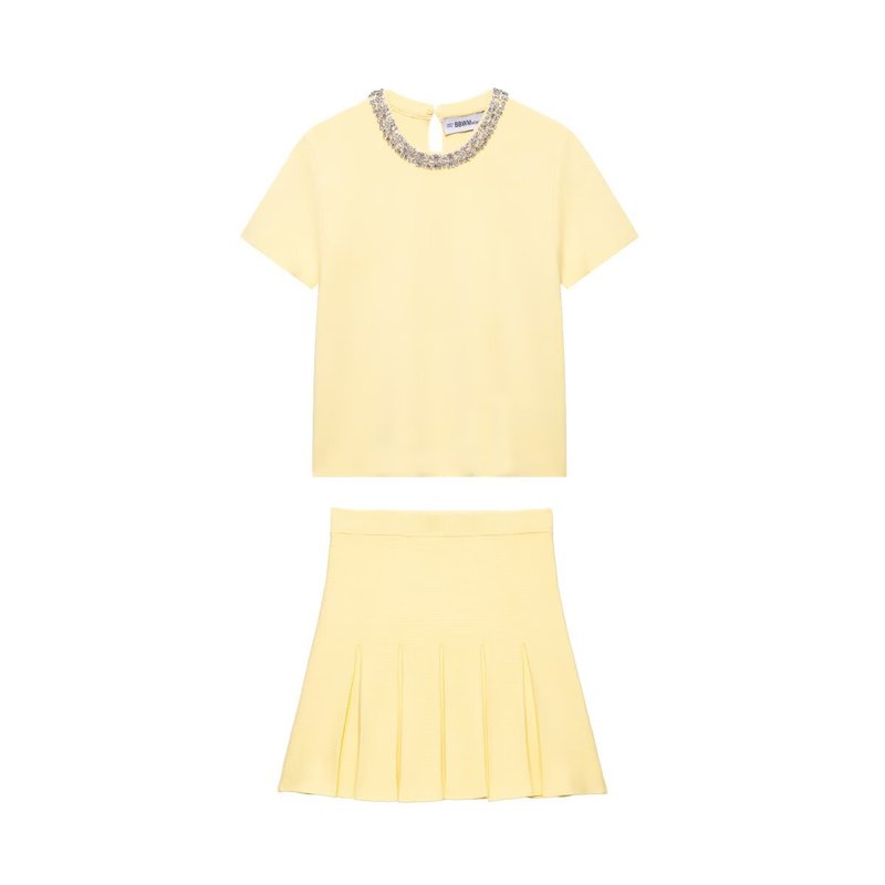 Zクロスボーダーヨーロッパとアメリカの服2025春の新デザインダイヤモンド付きトップ5755039スカート5755040|undefined