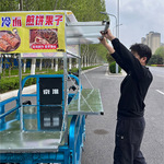 三轮车小吃车摆摊架子货架凉皮展示架炒粉夜市炒粉面街边小吃架子