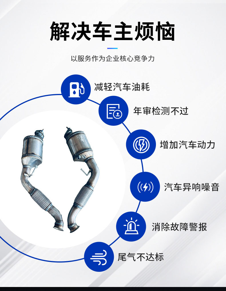 Direct supply of three-way catalytic converter for exhaust gas purification and noise reduction in four countries and five countries