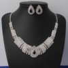 Accessory for bride, set, necklace and earrings, European style, diamond encrusted