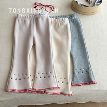 清仓女童打底裤冬季喇叭裤韩版儿童加绒裤子修身宝宝保暖长裤子潮
