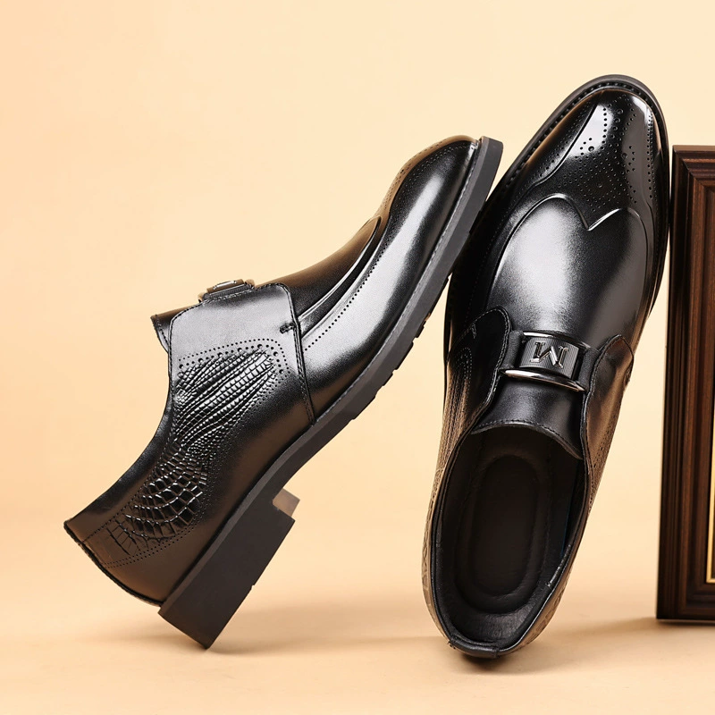 Остроконечная мужская кожаная обувь из натуральной кожи ретро резная мужская обувь британская мужская бизнес-обувь оптовая продажа