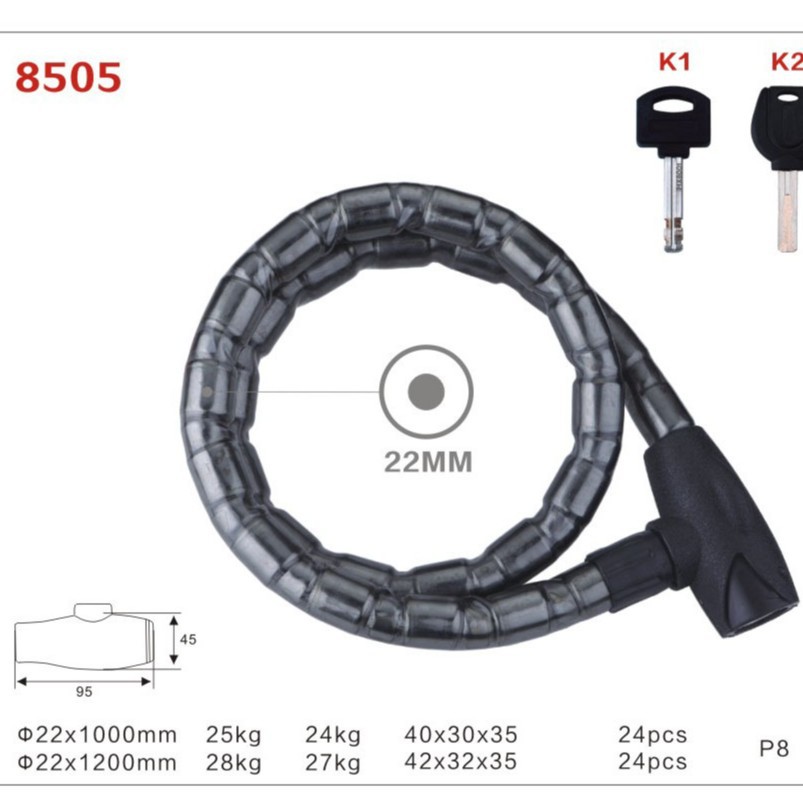 Cerradura antirrobo cerradura articulada cerradura de puerta cerradura de motocicleta cadena cerradura llave cerradura exportación fábrica personalizada cadena C al por mayor