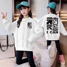 2025年春新款女童时尚圆领卫衣小女孩新年上衣大立体猫咪可爱洋气