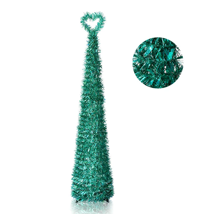 Новая рождественская складная телескопическая рождественская елка, синяя шерстяная рождественская елка, всплывающие украшения для рождественской елки