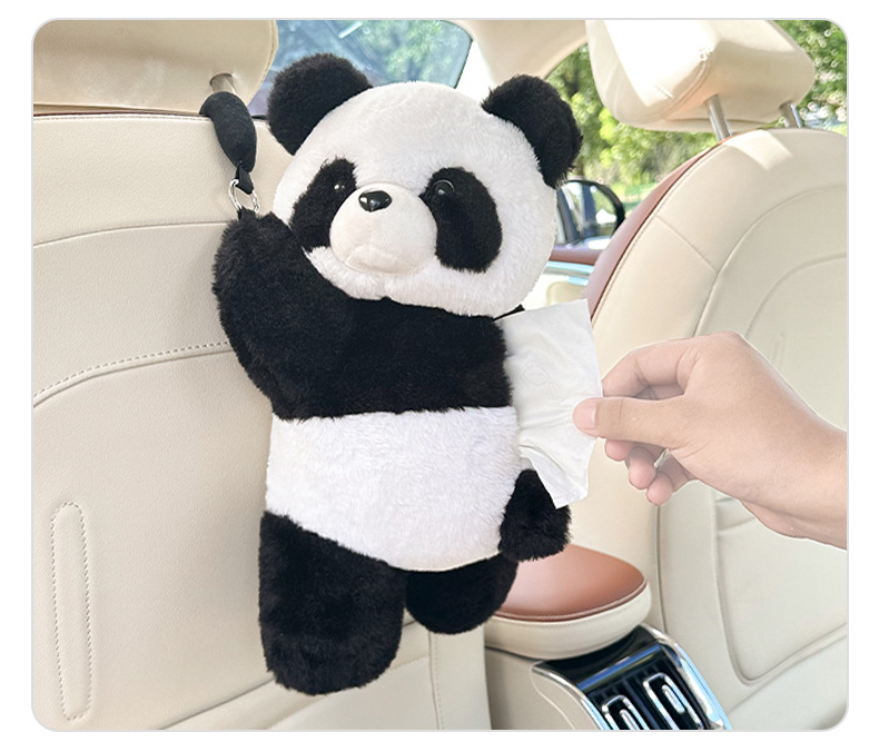 Car Tissue Box New Cute Penguin Plush Doll Car Chair Back Hanging Bag Paper Box for Women