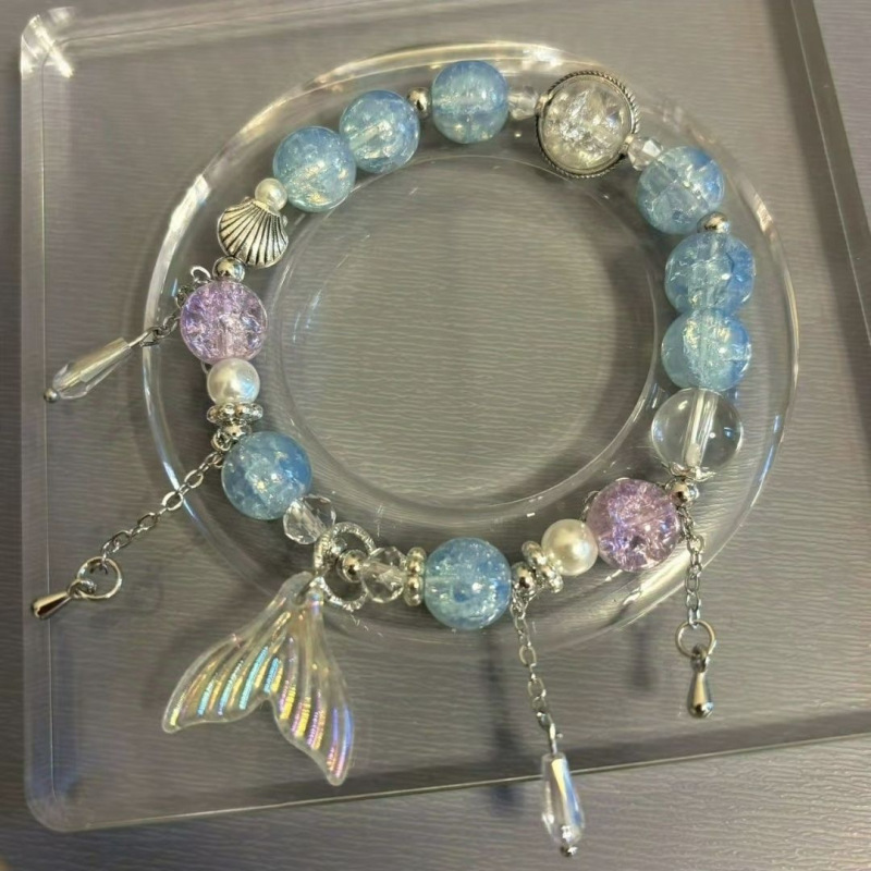 甘い水晶の魚の尾のブレスレットの女性ins潮diyの手作りの数珠の手は飾って軽くて豪華です。|undefined