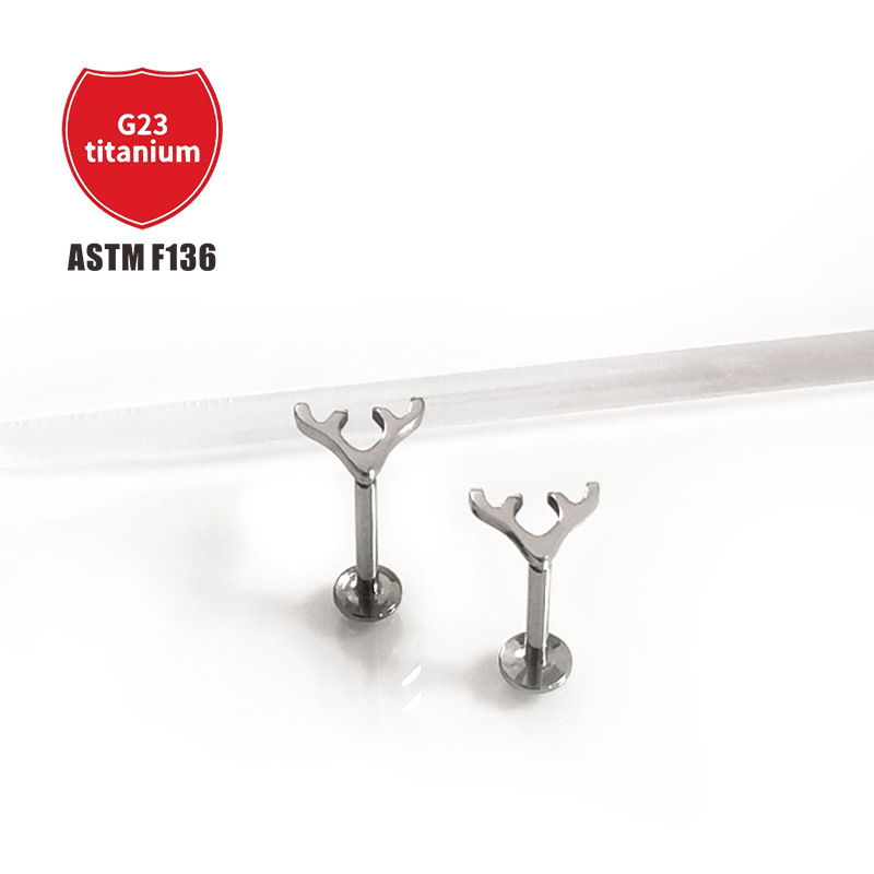 Pointed titanium steel lip stud product view
