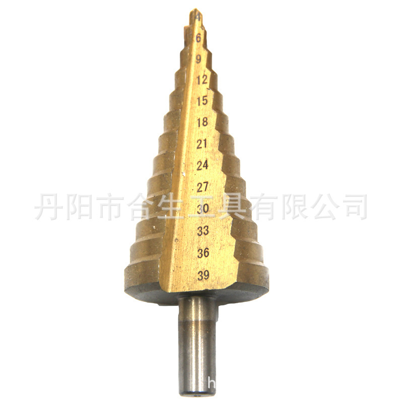 跨境高速钢4-39圆柄直槽宝塔钻 镀钛阶梯钻手电钻打孔扩孔