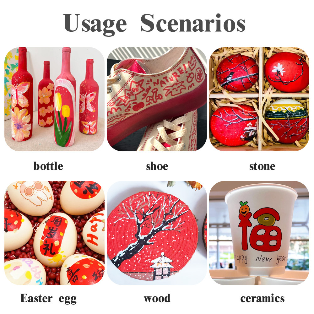 Líquido directo transfronterizo acrílico marca de color rojo serie de gradiente de color aplegable papel impermeable marca de pintura de arte