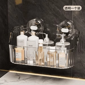 バスルーム吸盤収納ラックバスルームパンチフリー壁掛けプラスチック化粧品収納ラックトイレシンク整理|undefined
