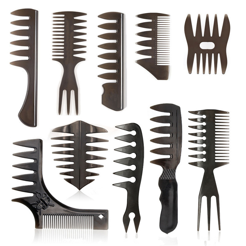 男士复古油头造型梳 胡须造型模版 纹理套装梳 大背头梳 美发梳