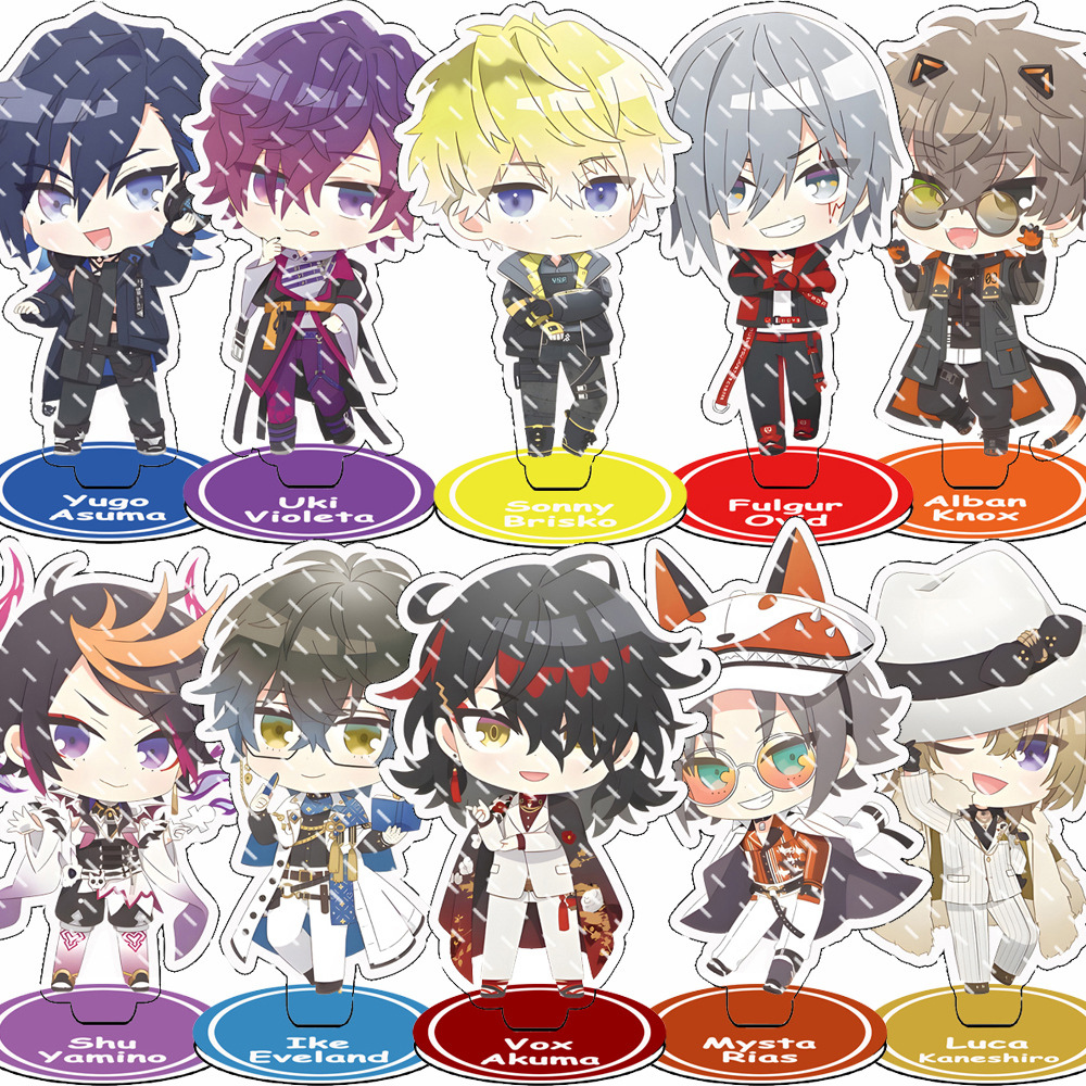 Rainbow Society LUXIEM Peripheral Anime Acrylic Stand Vox Mysta Ike Luca Shu Comic Convention