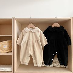 2023 New Baby Jumpsuit Autumn Versatile Lapel Long Sleeve Romper Suit for Baby Girl Corduroy Harness Outing Wear
