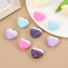 渐变亚克力贴钻钻球可穿笔直孔珠子DIY手机链钥匙链包链配件