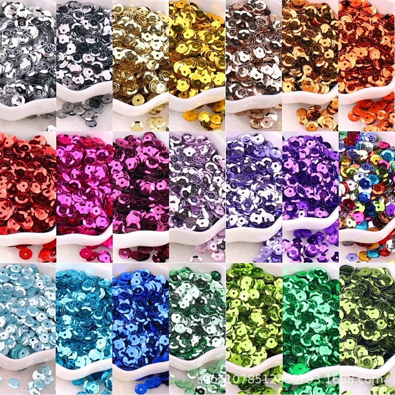 6mm серебристый с ажурной подошвой sequins, ярко светящийся лазерный круглый вогнутый планшет DIY пошив одежды вспомогательные материалы аксессуары