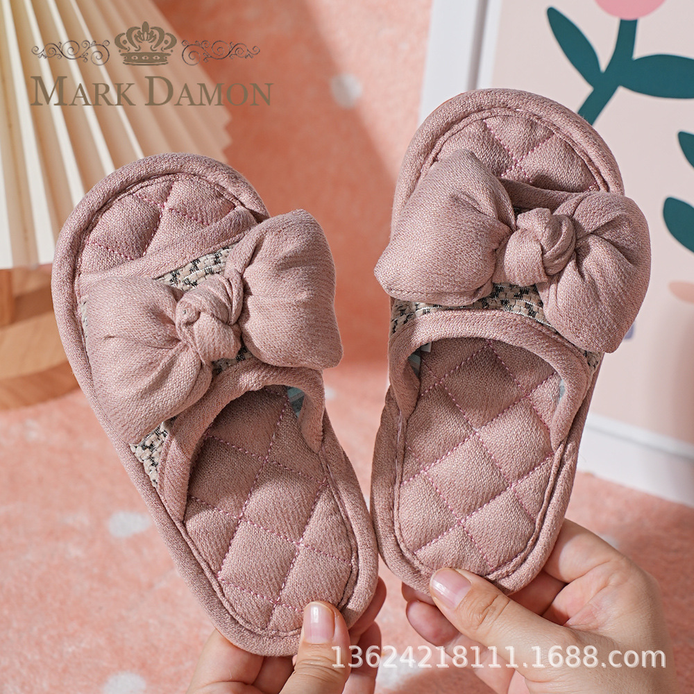 Fabric Children's Slippers for Small, Medium, and Large Children, Thickened, Non-Slip, Silent, for Home Indoor Use, Suitable for All Seasons, Korean Style Trendy
