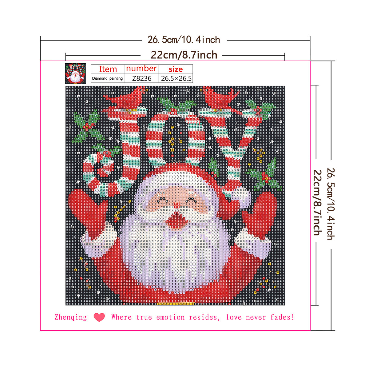 Kit de materiales DIY para pintura de diamantes hecha a mano de Papá Noel, decoración del hogar, superventas transfronterizo, venta al por mayor