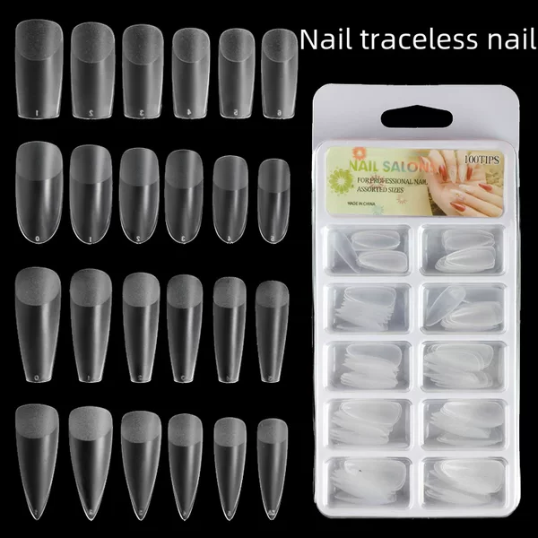 Nail art thin frosted non-engraved grinding 100 boxed seamless almond water drop nail extension full and half dual-purpose nail sticking