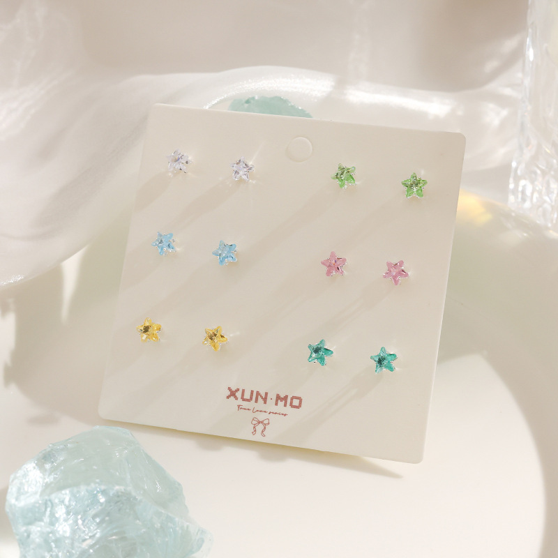 ミニコンパクトジルコン五芒星イヤリング、イヤリング、ラインストーン人気の絶妙なイヤリング、日常の多用途イヤリング卸売|undefined